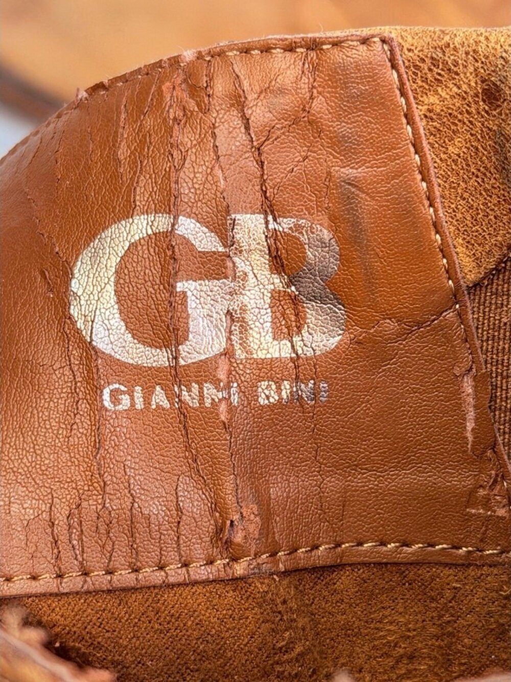 Giani Bini Distressed Tan Leather Side Zip Buckled Boots Women's Size 7 M - Picture 5 of 9